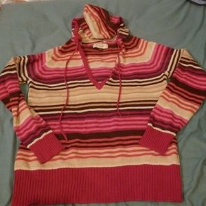 Striped sweater with hood